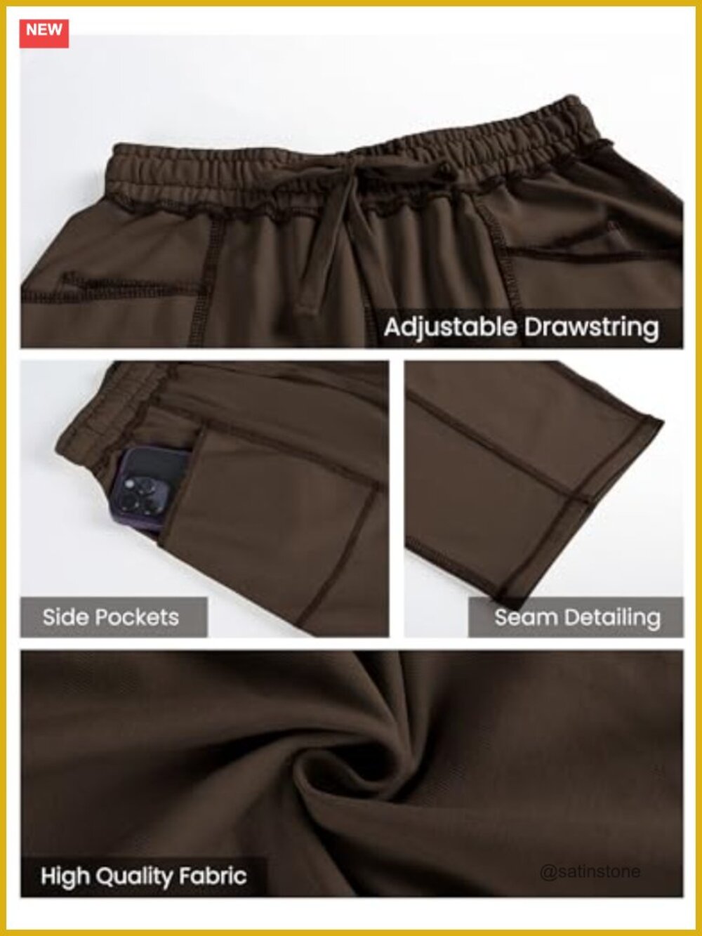 Wide Leg Lounge Sweatpants with Pockets, Baggy Barrel Pants, Drawstring Waist, - Picture 6 of 6